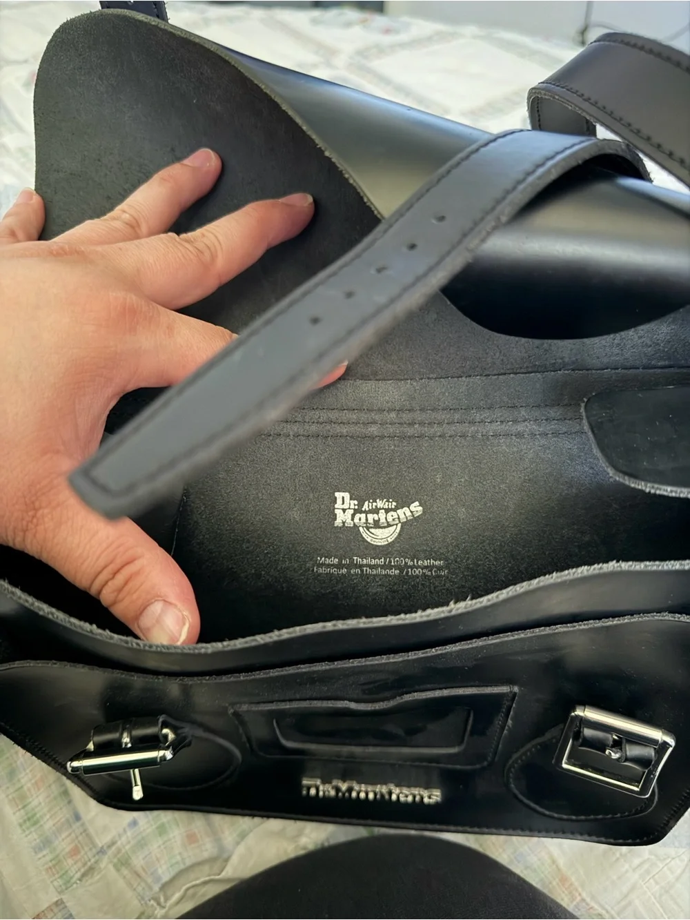 Dr. Martens Black Leather Large Satchel